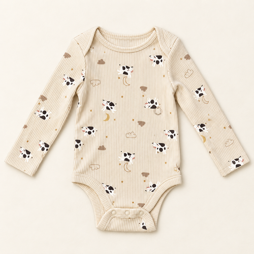 Body Old Navy de manga larga para bebé de 6 a 12 meses en color beige