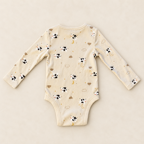 Vista posterior de body Old Navy beige para bebé de 6 a 12 meses