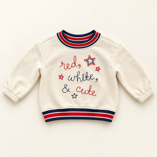 Buzo Old Navy marfil bordado para bebé niña de 3 a 6 meses, vista frontal